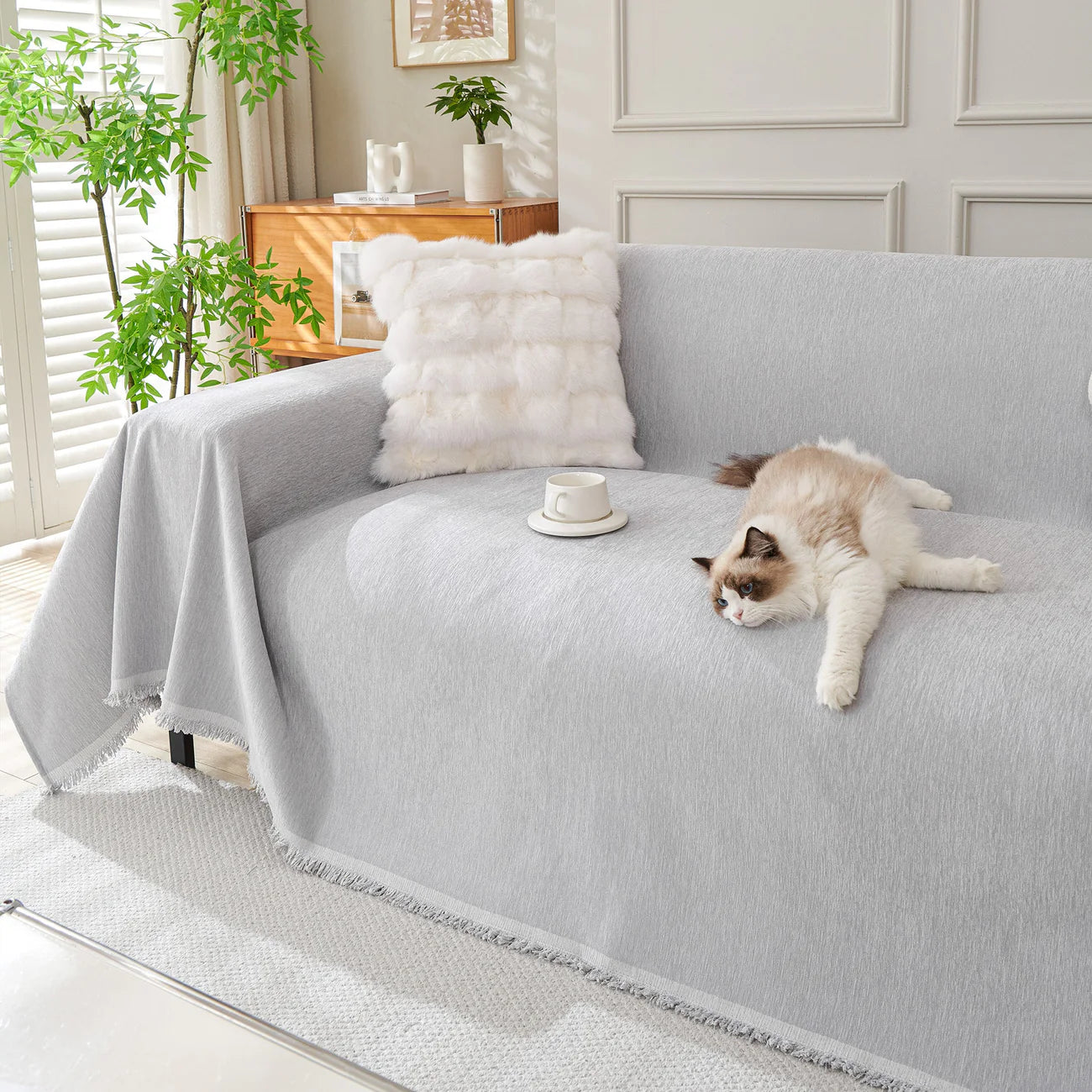 Protector de Sofá 190 CM * 250 CM - 100%poliéster - Cuida tu sofá de pelos, rasguños y manchas de forma práctica y elegante 🔥 CON 40% DCTO