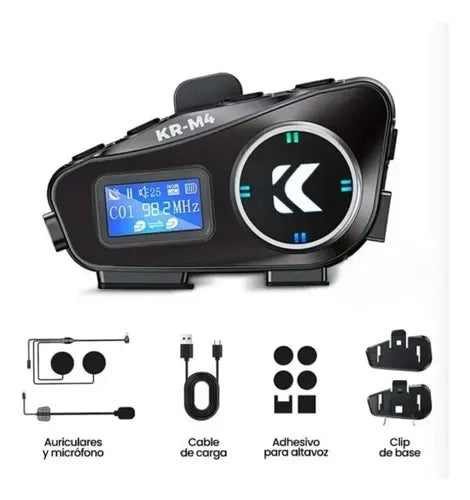 1 INTERCOMUNICADOR M4 con pantalla y asistente de voz- Escucha música, contesta llamadas, habla con tu copiloto y todo con la mejor calidad- ¡AHORA CON 50% DE DESCUENTO!