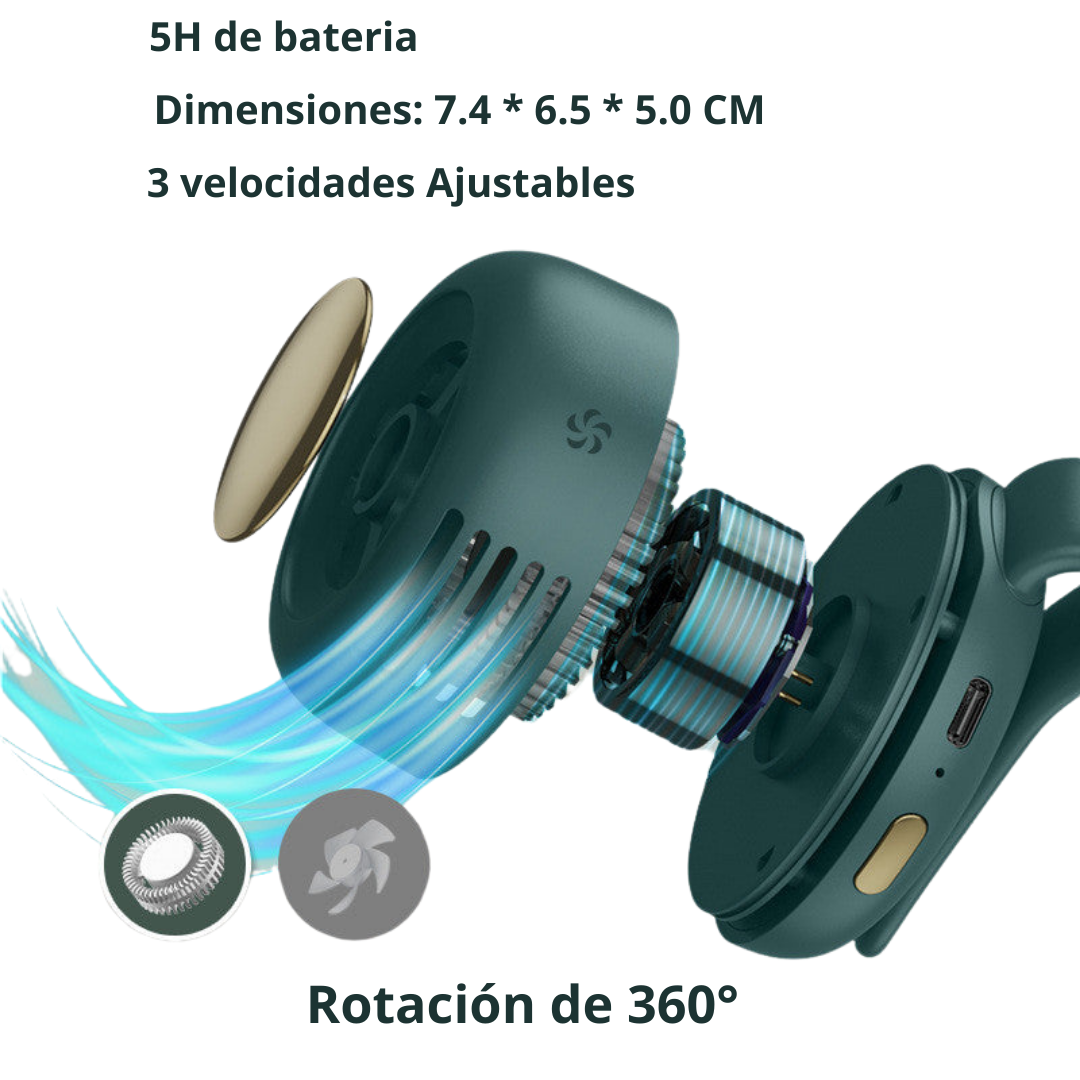Ventilador Portátil con Clip que Te Mantiene Fresco Todo el Día - ¡50% OFF Solo por HOY!